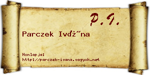 Parczek Ivána névjegykártya